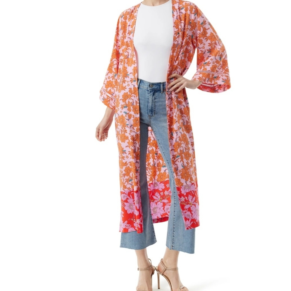 Jessica Simpson Vibrant Floral Kimono Top - Picture 5 of 5